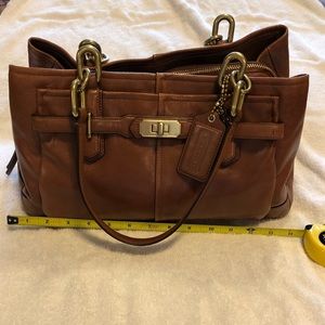 Coach brown leather with brass hardware satchel